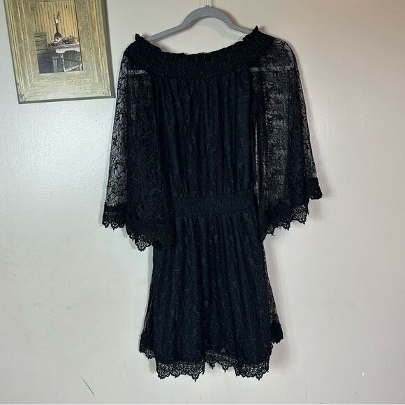 VENUS Black Ruffled Tiered Off-the-Shoulder Sundress - Picture 2 of 7